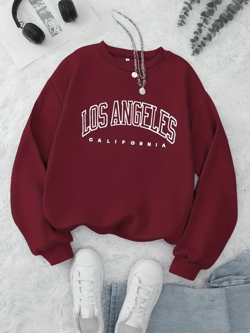 Sweatshirt mit Los Angeles-Uni-Aufdruck für den Herbst