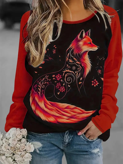 Verspieltes Raglan-Sweatshirt mit Fuchs-Motiv