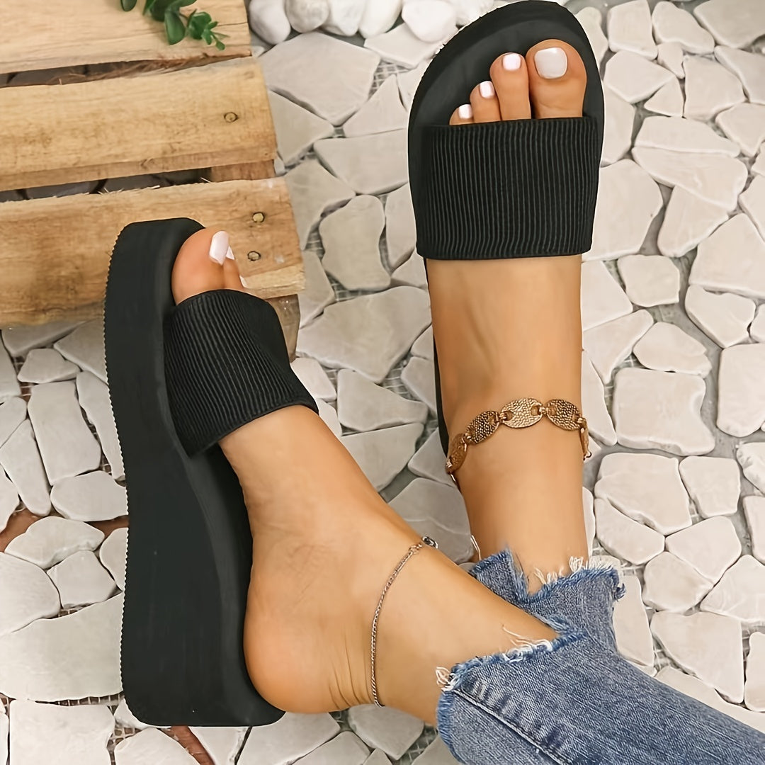 Damen Dicke Sohle, Offenes Zehen-Design Sommer Sandalen – Dicke Sohle & Bequem