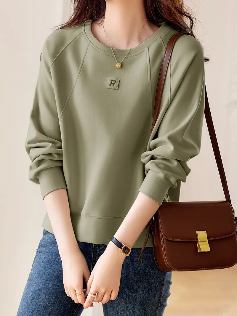 Vielseitiger Lässiges Sweatshirt in Waldgrün für Damen