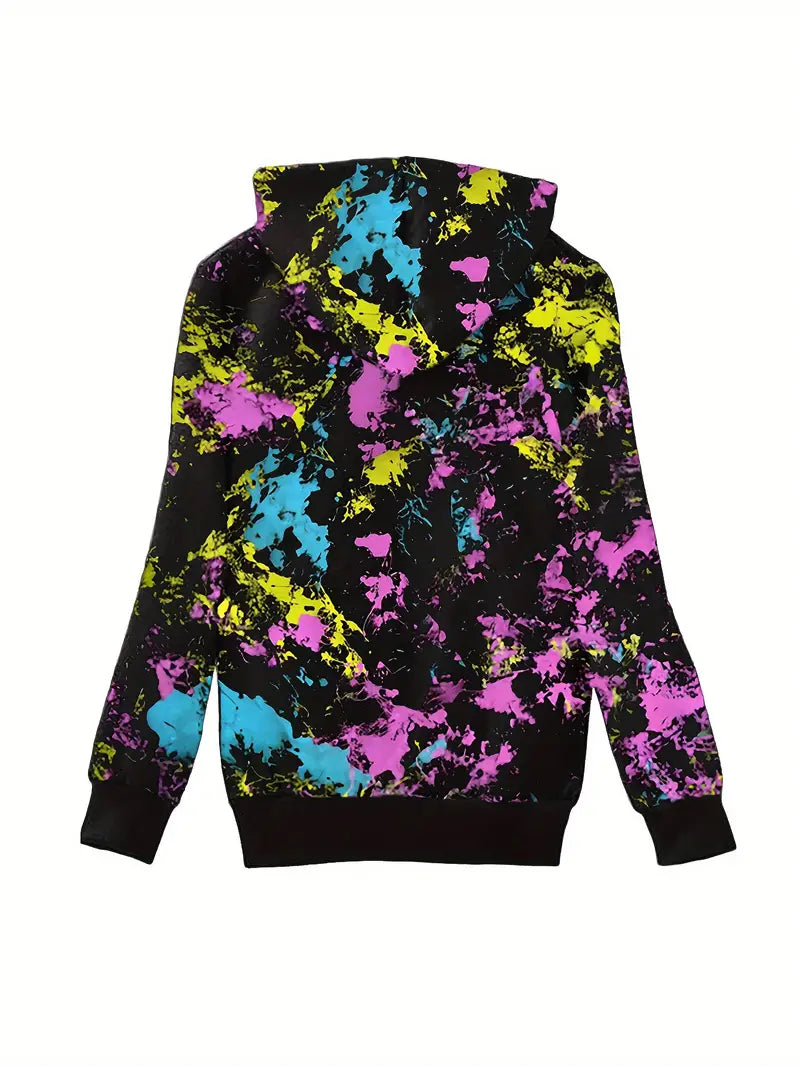 Sweatshirt mit Kordelzug und Schmetterlings-Print für einen gemütlichen, lässigen Style