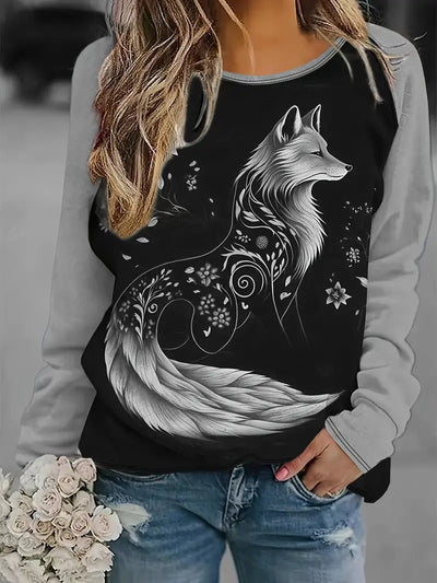 Verspieltes Raglan-Sweatshirt mit Fuchs-Motiv