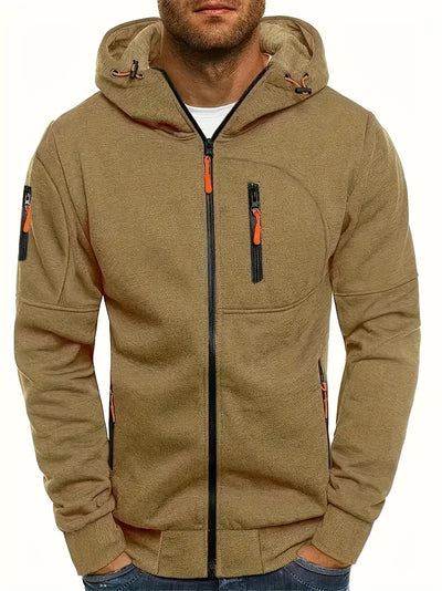 Darren - Solide Farbe Herren Kapuzenjacke Casual Langarm Hoodies