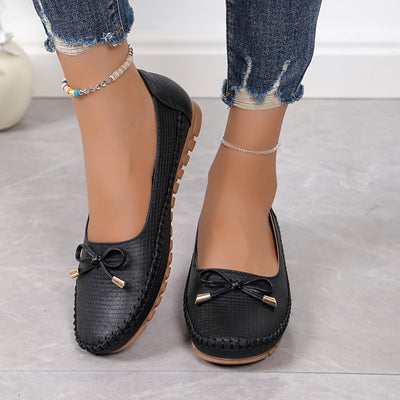 Modische Loafer für Damen mit Schleifen-Design, Bequeme Slip-On Schuhe