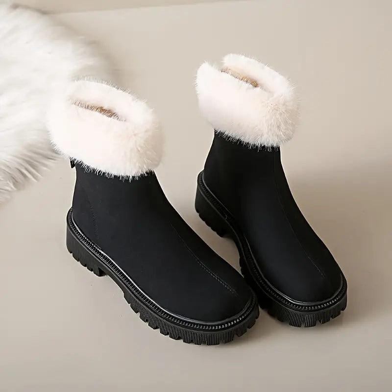 Elegante Damen-Winterboots mit Flauschbesatz – Wärme trifft Stil