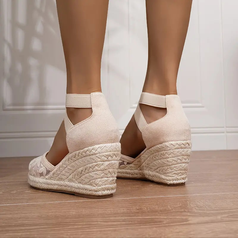 Espadrille Plateauschuhe aus Mesh