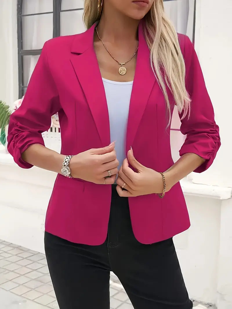 Elegant Damen Blazer in Rosarot – Vielseitig & Casual