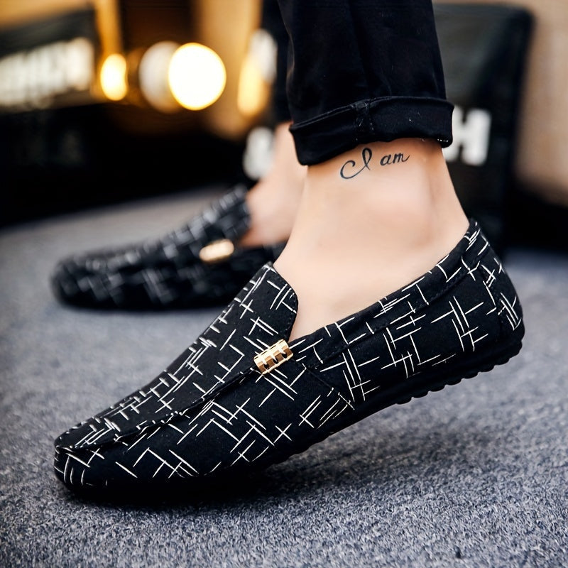 Herren Slip-On Loafer – Stilvolle Freizeitschuhe mit Geometrischem Muster