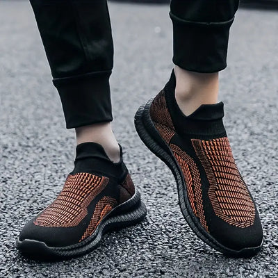 Trendiger gewebter Strick-Slip-On Sneakers für Herren