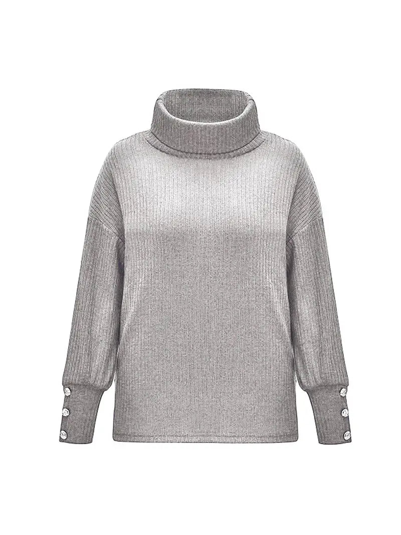 Rollkragenpullover Herbst Winter Pullover Gestrickt Damen