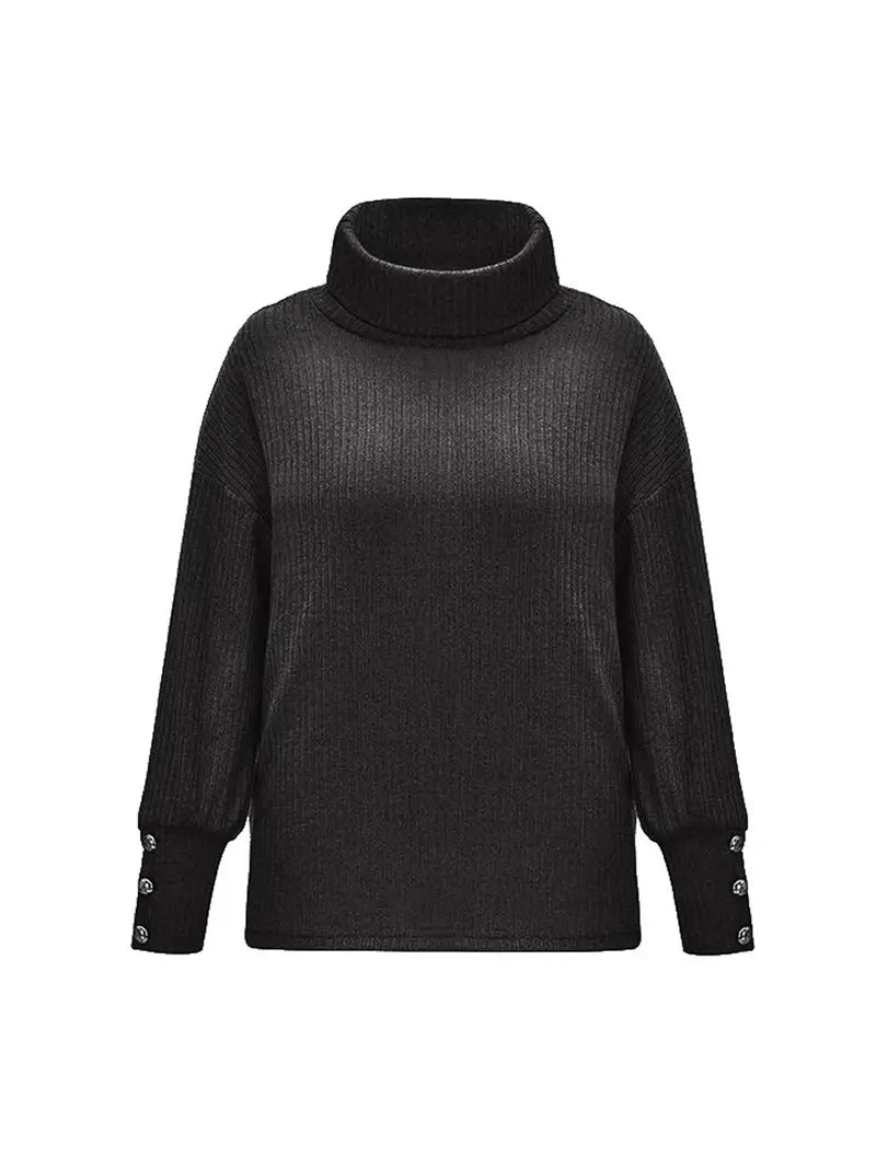 Rollkragenpullover Herbst Winter Pullover Gestrickt Damen