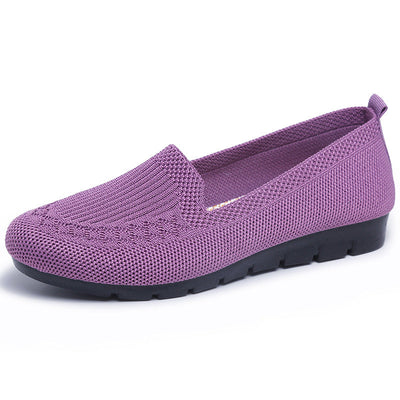 Damen Strick-Loafer – Leichte rutschfeste Slipper, Bequeme Casual Schuhe