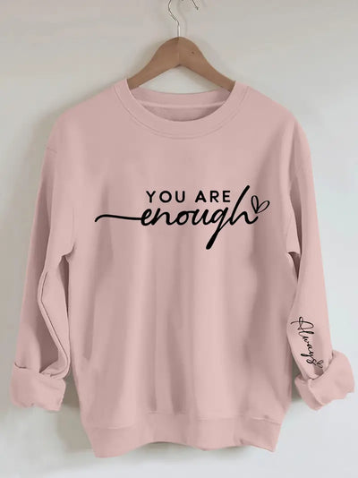 Schlichtes Sweatshirt mit Buchstaben-Print, zeitloser Rundhalsausschnitt für die Saison