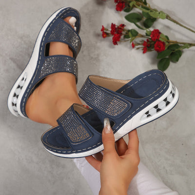 Strass Offene Sommerschuhe Bequeme Doppelriemen Sandalen