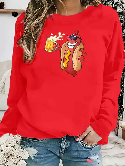 Sweatshirt mit Oktoberfest-Würstchenparty-Grafik