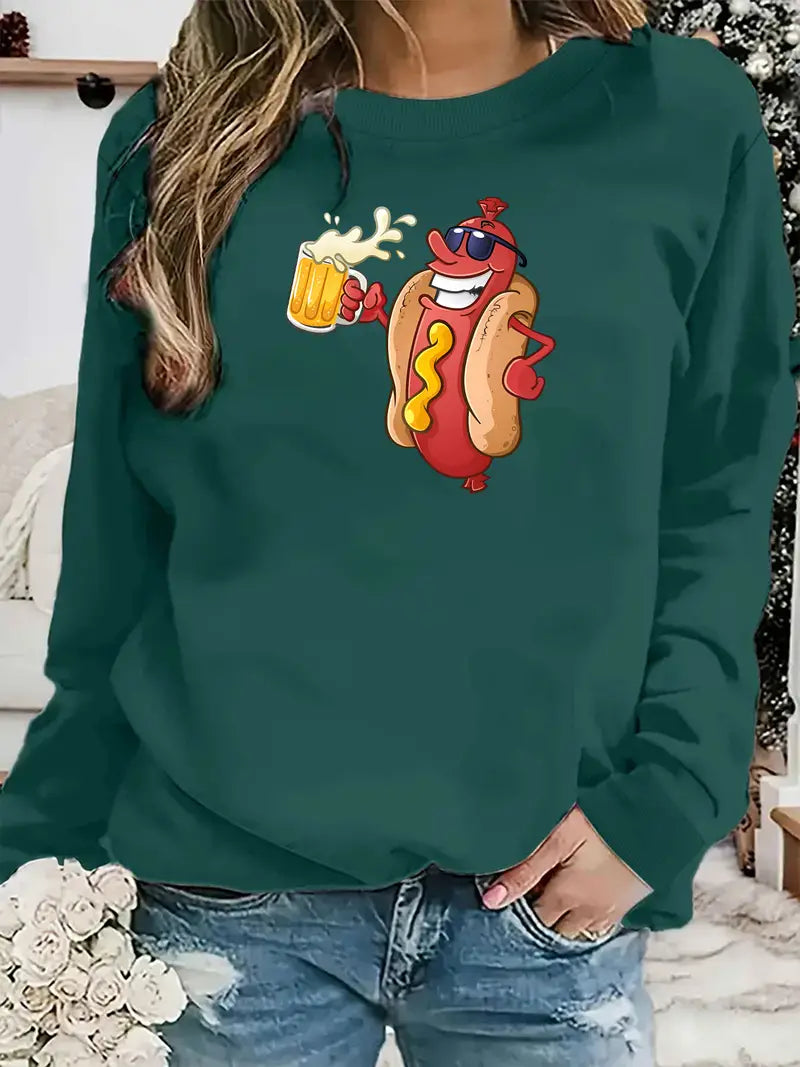 Sweatshirt mit Oktoberfest-Würstchenparty-Grafik