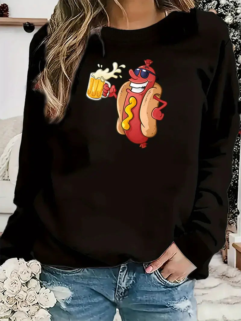 Sweatshirt mit Oktoberfest-Würstchenparty-Grafik