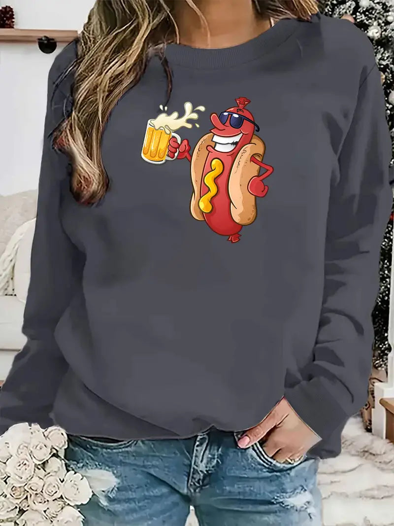 Sweatshirt mit Oktoberfest-Würstchenparty-Grafik