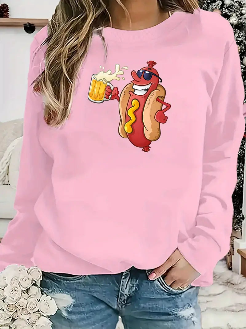 Sweatshirt mit Oktoberfest-Würstchenparty-Grafik