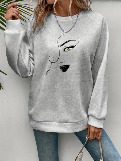 Sweatshirt mit Grafik Lebendige Stimmung und gemütlichem Rundhalsausschnitt