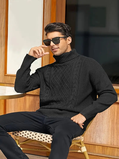 Standard Plain Turtleneck Herren-Pullover für Winter