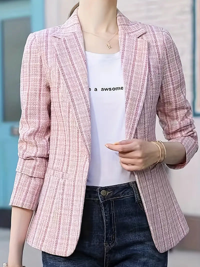 Schlankmachender Wind-Blazer aus Polyester in Rosa