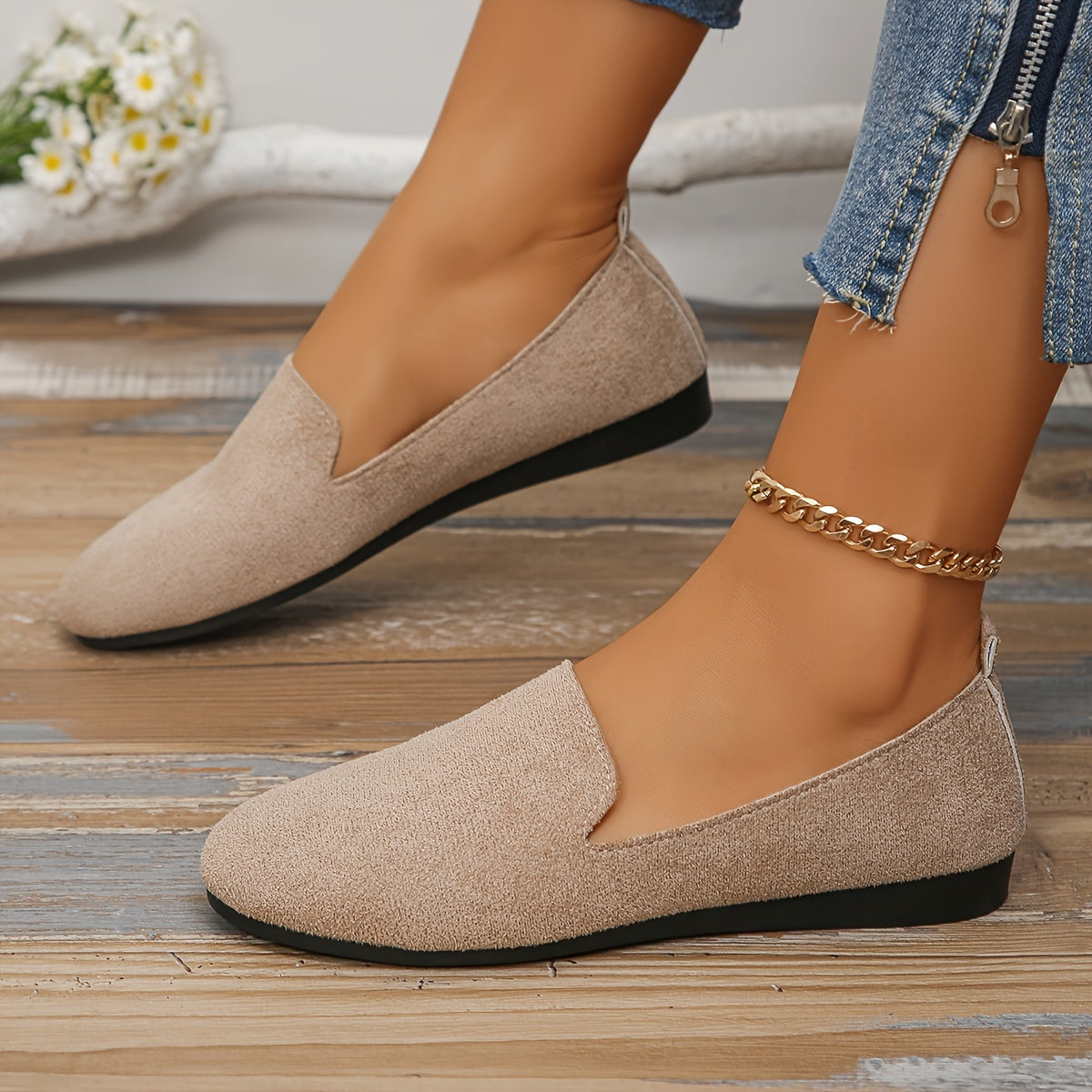 Leichte Slip-On Flache Schuhe für Damen – Bequeme Arbeitsschuhe