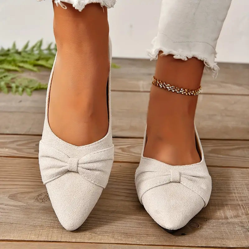 Bequeme Slip-Ons Schicke Ballett-Flats mit Schleifenknoten