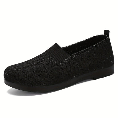 Leichte Slip-On Loafer für Damen – Atmungsaktives Strick-Obermaterial