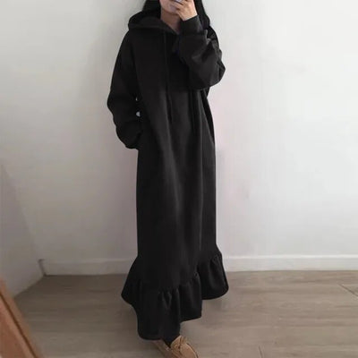 Berneen - Neues, modisches, lässiges Maxikleid mit Kapuzenpullover