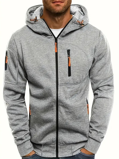 Darren - Solide Farbe Herren Kapuzenjacke Casual Langarm Hoodies