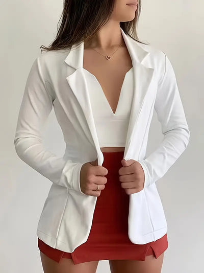 Casual Lapel Blazer Jacket für Damen – Langarm, Lockerer Schnitt