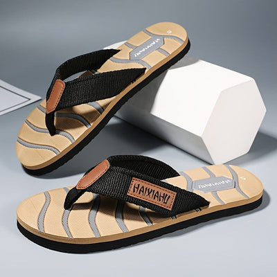 Bequeme Herren-Flip-Flops – Weiche Eva-Sohle, gestreift/einfarbig, zum Reinschlüpfen