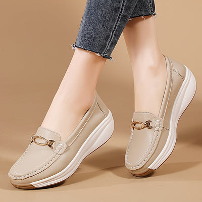 Damen Sommer-Loafer – Bequeme Slip-On Schuhe mit Dicker Sohle