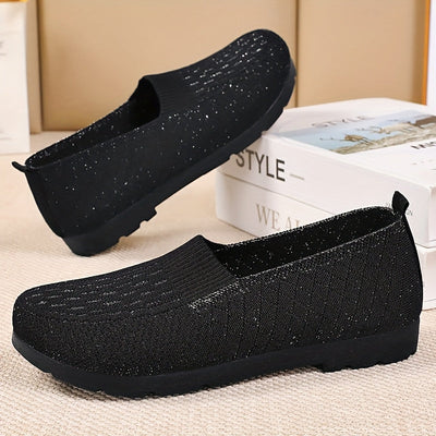 Leichte Slip-On Loafer für Damen – Atmungsaktives Strick-Obermaterial