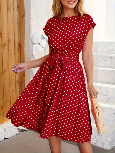 Lässiges Plisseekleid mit Polka Dot