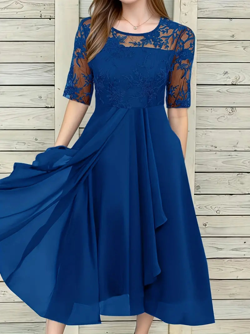 Elegantes kurzärmeliges Kleid für Party & Bankett