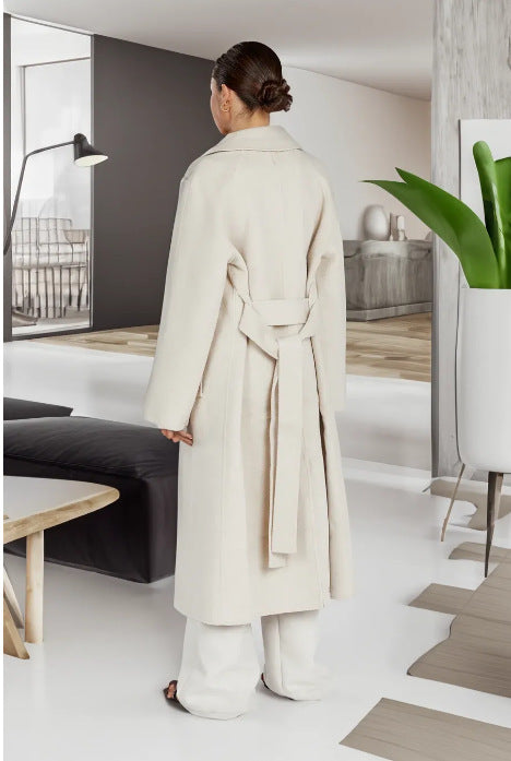 Unifarbener Trenchcoat mit offener Front