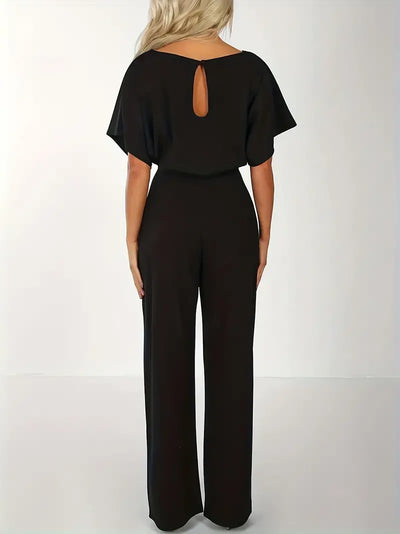 Jumpsuit mit weitem Bein und gebundener Taille