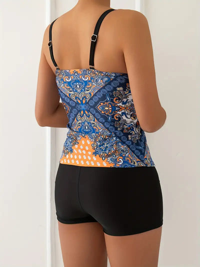 Tribal Style Print Zweiteiliges Set Tankini