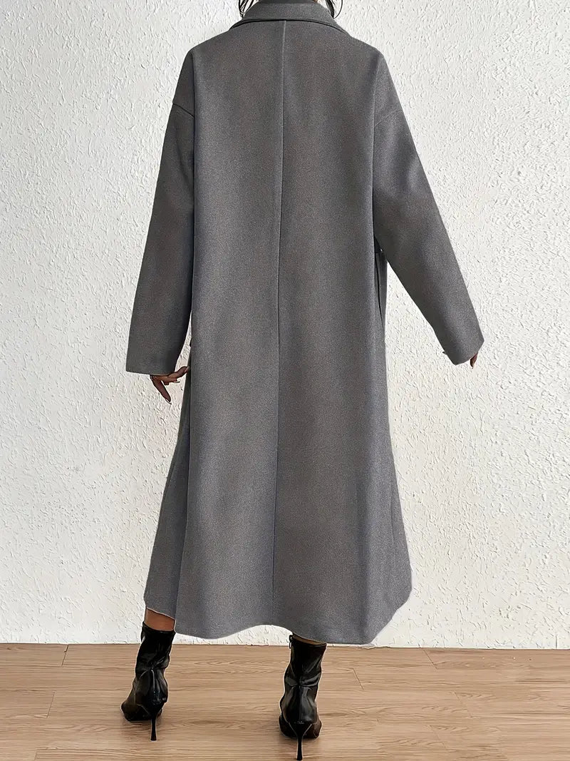 Eleganter langer Mantel aus einer Wollmischung für Damen - 100% Polyester