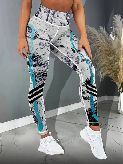 Graffiti-Druck Schlankheits-Yoga-Leggings