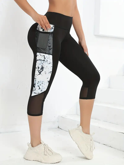 Capri-Leggings mit Mesh-Taschen