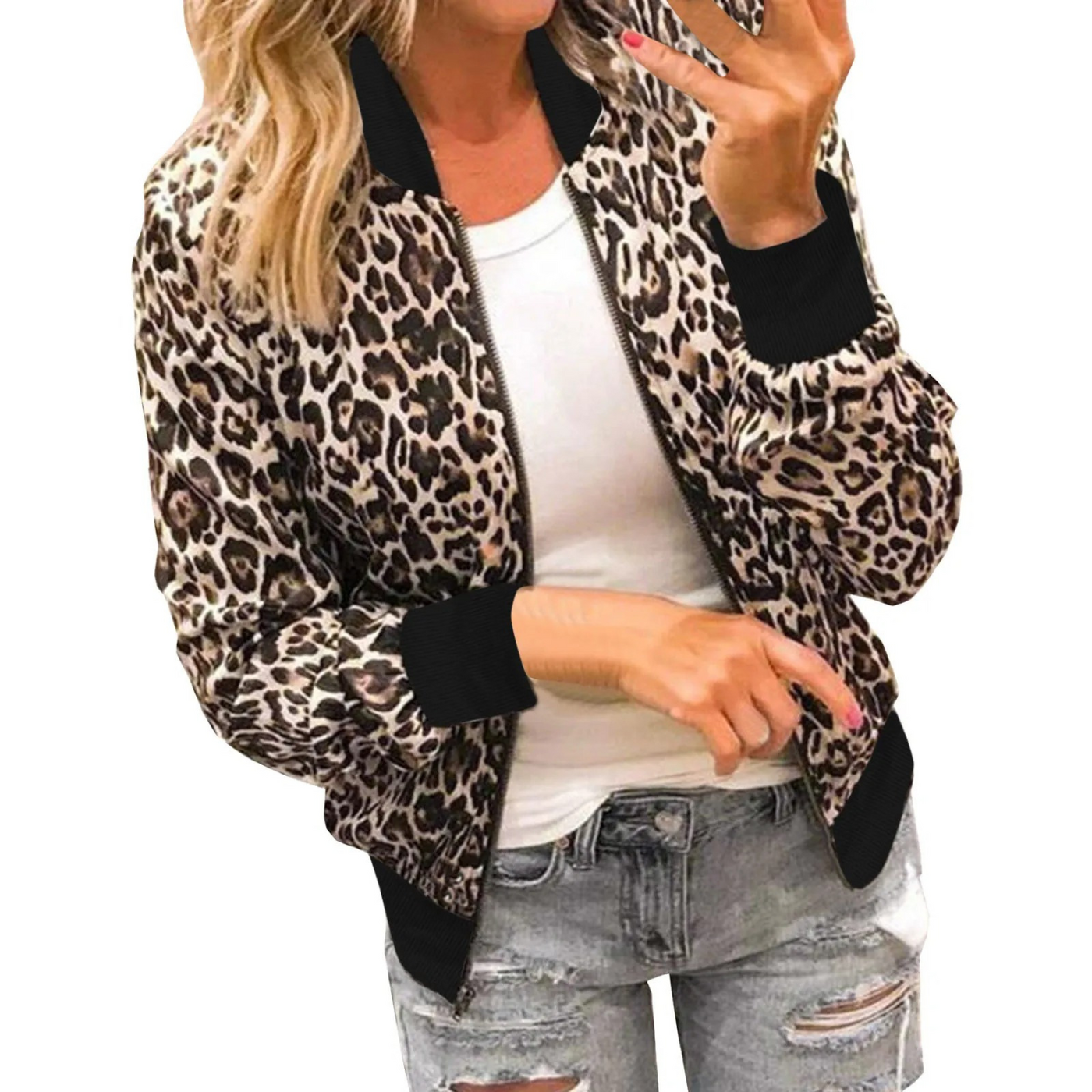 Brooke Bomberjacke mit Leopardenmuster | Stilvoll und komfortabel