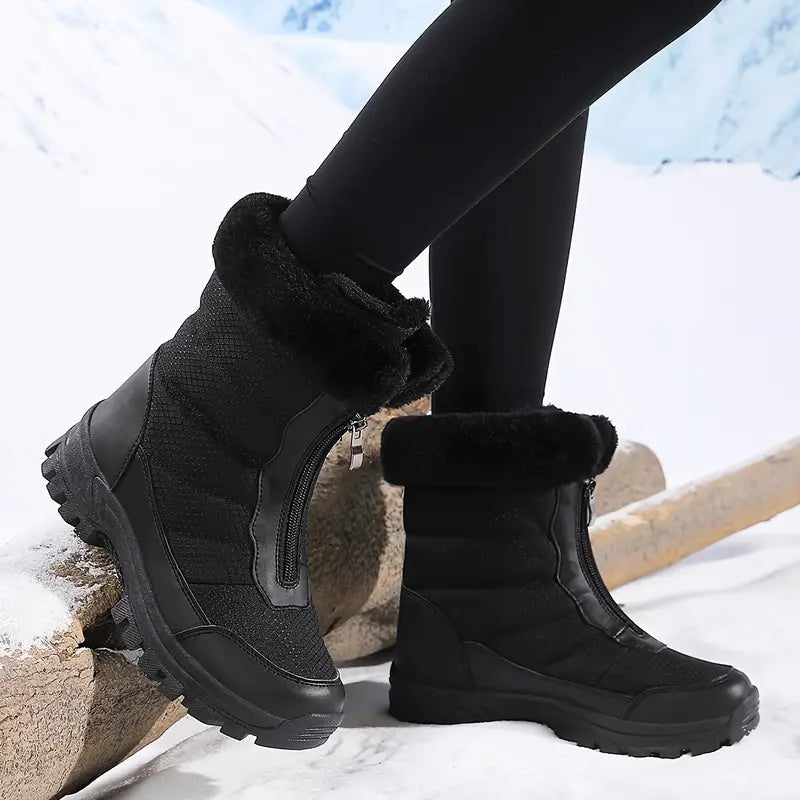 Wasserdichte Schneestiefel für Frauen mit Fleece-Futter, isoliert und warm