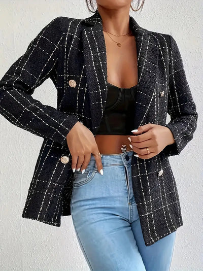 Modischer Damen Blazer – Schwarze Jacke aus Polyester