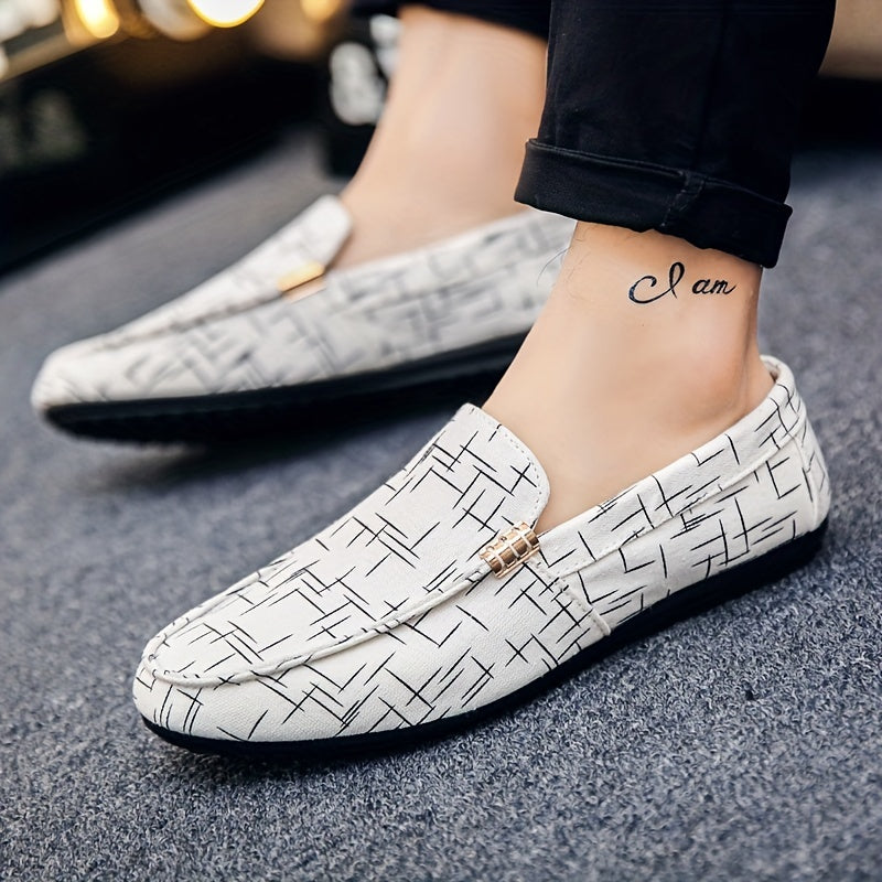 Herren Slip-On Loafer – Stilvolle Freizeitschuhe mit Geometrischem Muster