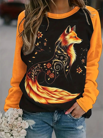 Verspieltes Raglan-Sweatshirt mit Fuchs-Motiv