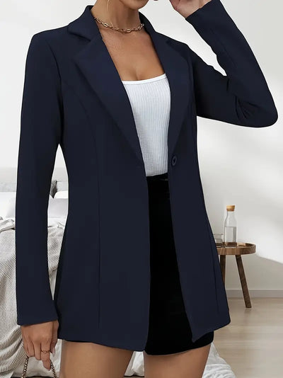 Damen Revers Blazer - Elegante Langarm Polyester Jacke