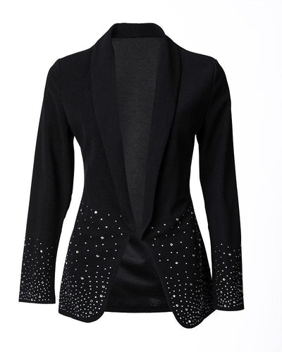 Schwarz Lang Ärmel Blazer